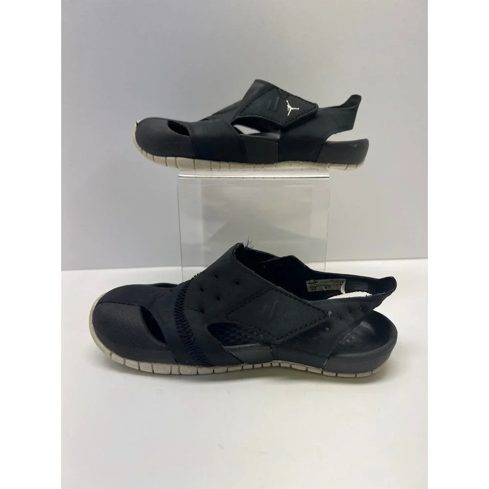 Jordan Flare Sandals Kids 9C Black CI7850 Hook and Loop Closed Toe Basketball 23